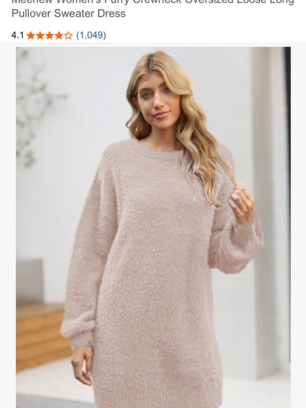 Size small Cozy Plush Crewneck Sweater dress - Gray